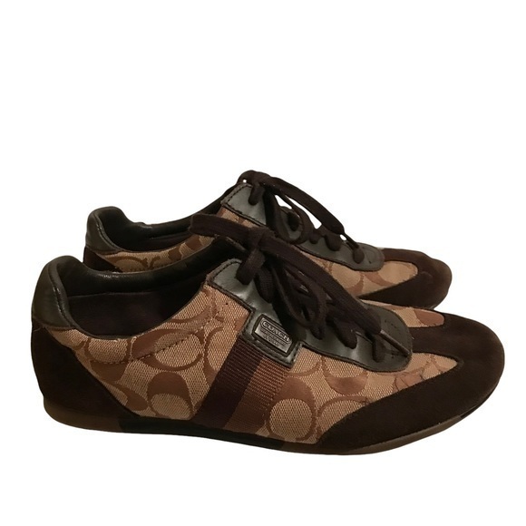 Coach Joss khaki brown signature sneakers shoes - Picture 1 of 9